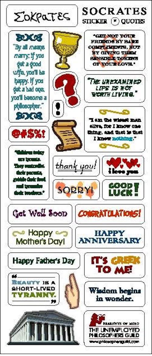 Socrates Quotable Notable - Greeting Card With Sticker Quotes