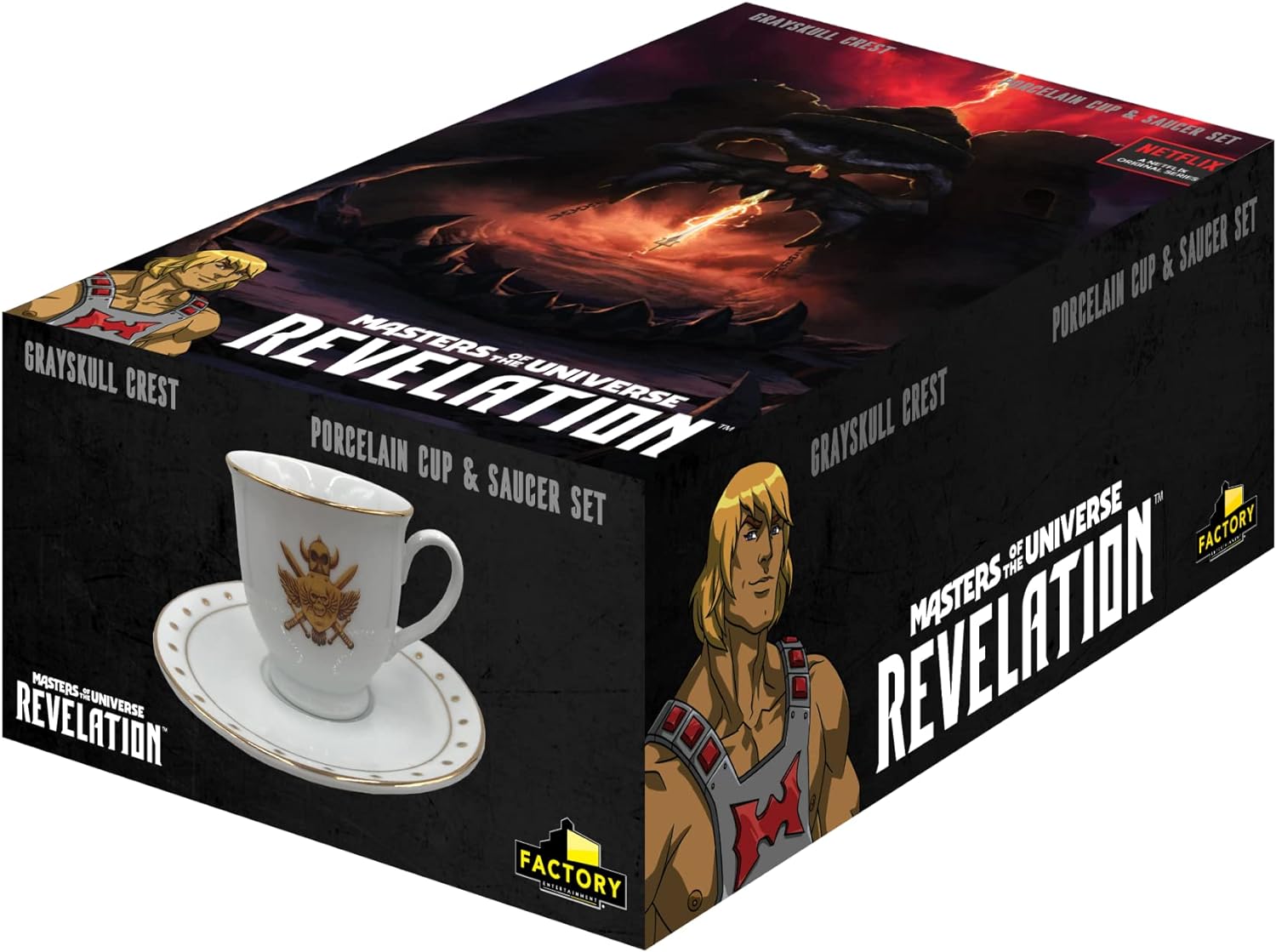 Factory Entertainment Masters of The Universe Revelation Castle Grayskull Crest Porcelain Cup and Saucer Set