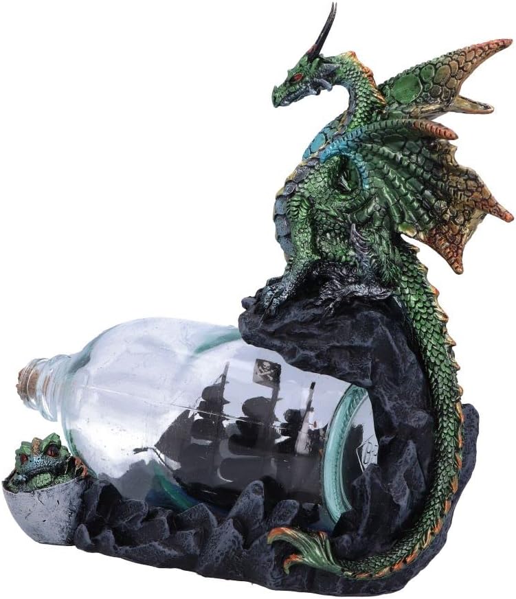 Nemesis Now The Adventure Dragon Bottle Figurine, Green, 22cm (U6005V2