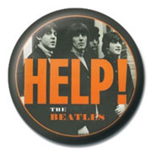 Beatles - Buttons Orange Help (in 2,5 cm