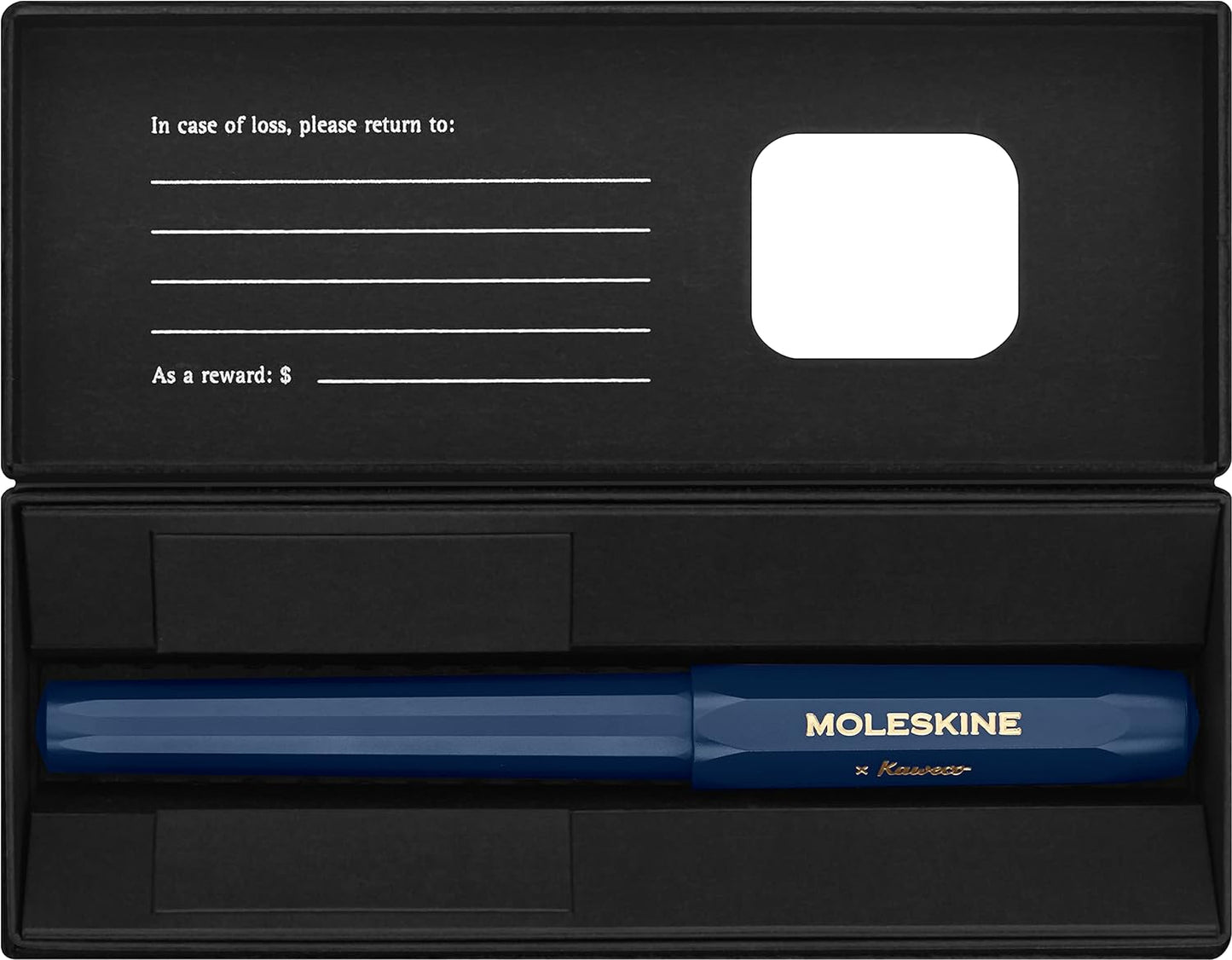 Moleskine x Kaweco Ballpen Refillable Pen in ABS plastic for Writers, Note-takers, Refill 1.0 mm with Blue Ink Included, Color Blue