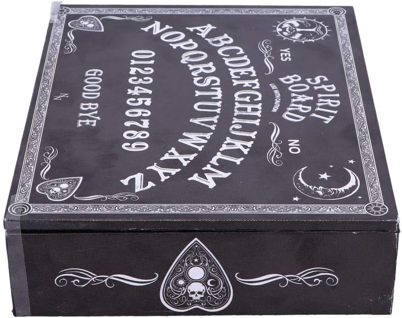 Nemesis Now Black and White Spirit Board and Planchette Jewellery Storage Box with Mirror, MDF, One Size & Embossed Journal Black and White Spirit Board 17cm, Coated, Wood Free Paper + Black and White