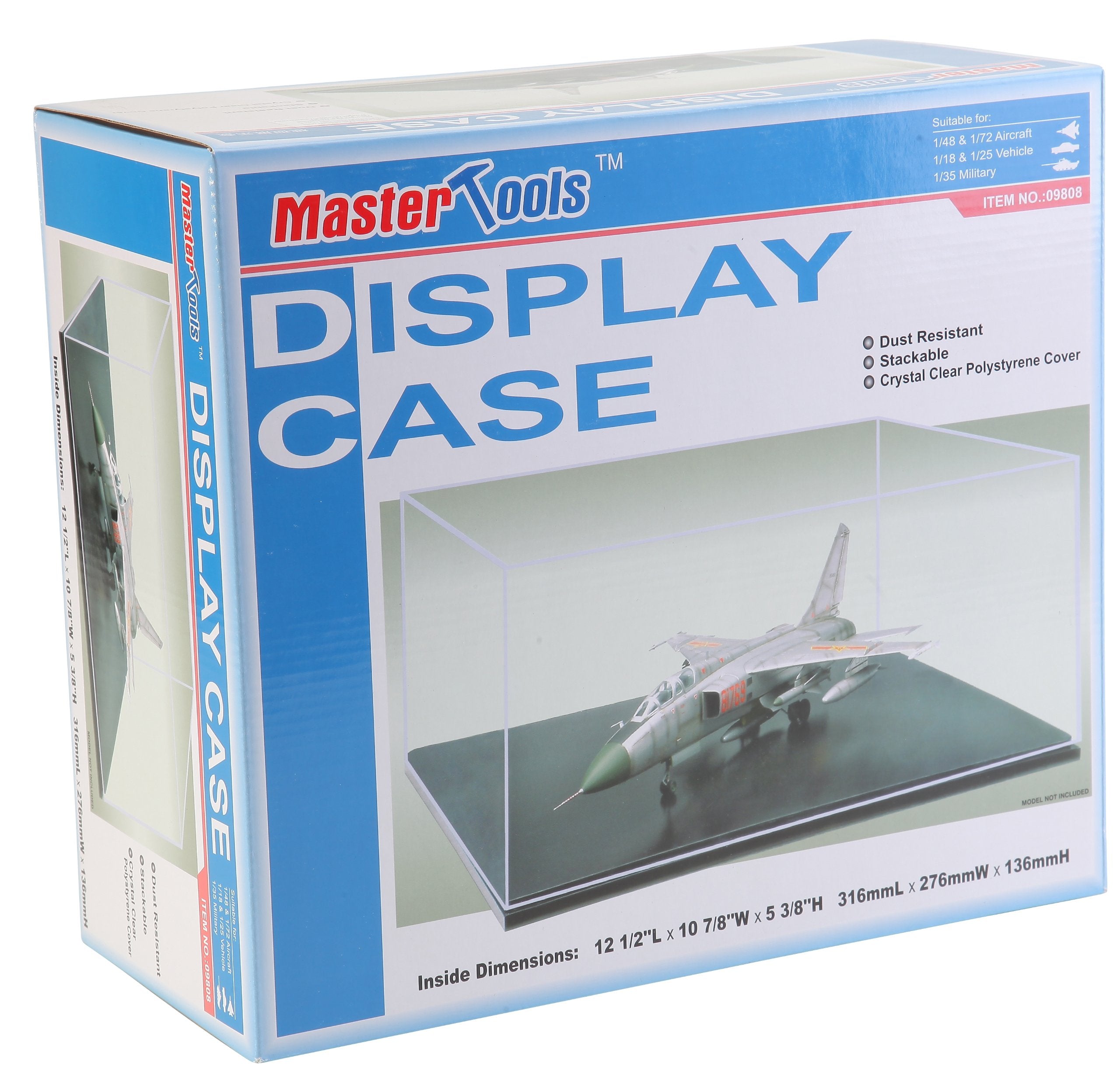 Trumpeter TRU09808 Display Cases-316mm x 276mm x 136mm, black base and clear-transparent cover Single