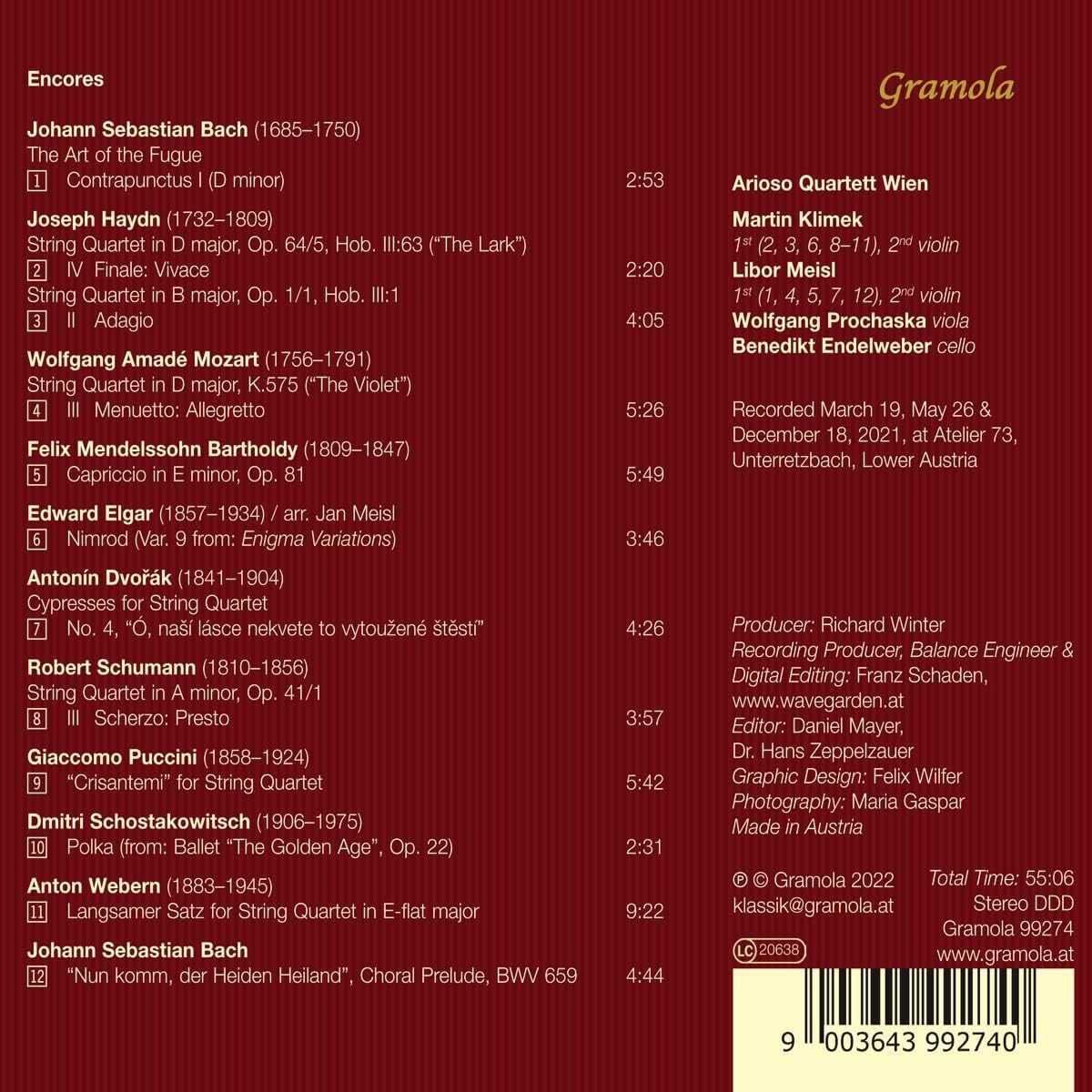 Arioso Quartett Wien: Encores