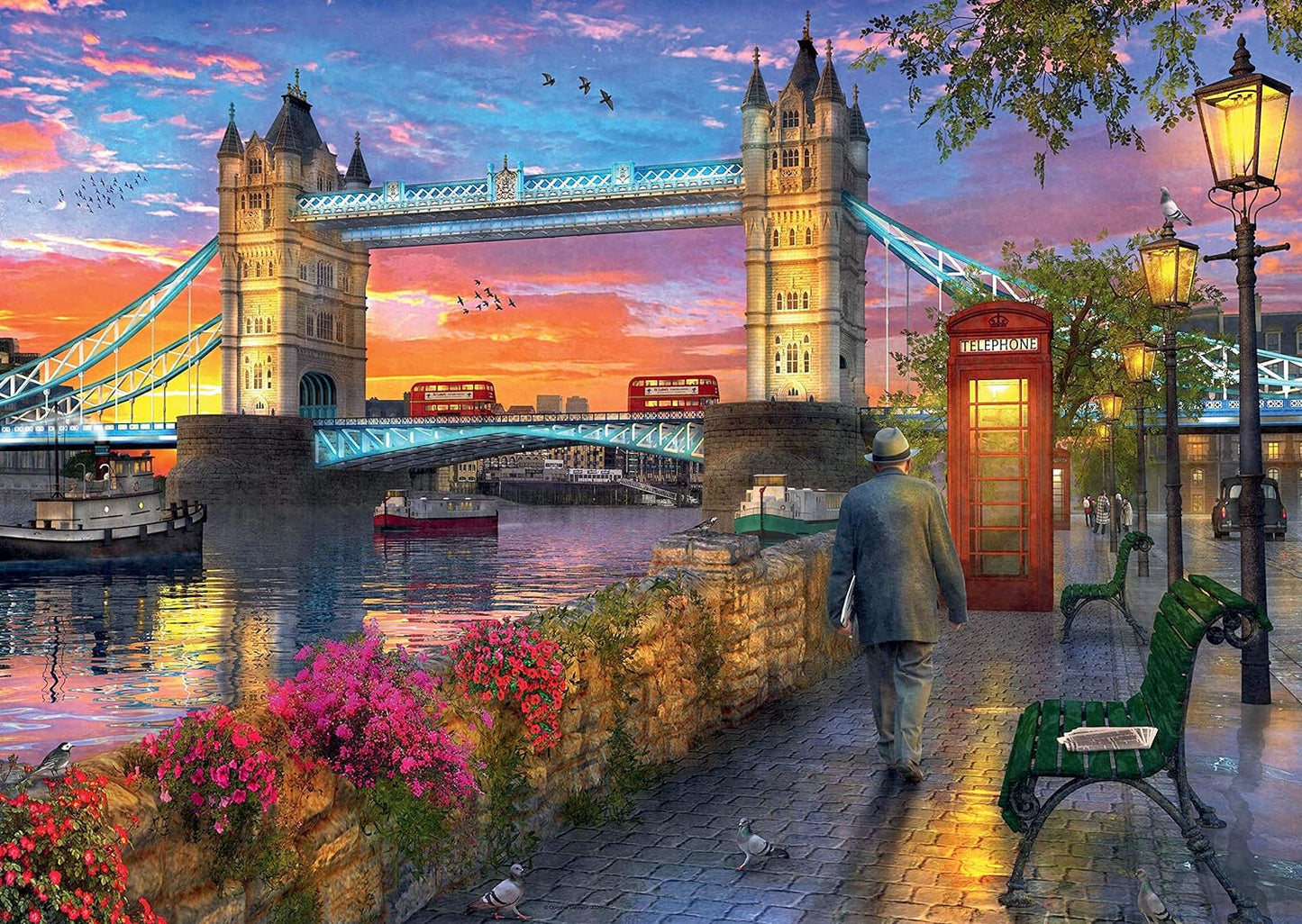 Ravensburger Tower Bridge of London at Sunset 1000 Piece Jigsaw Puzzle for Adults and Kids Age 12 Years Up Old Design