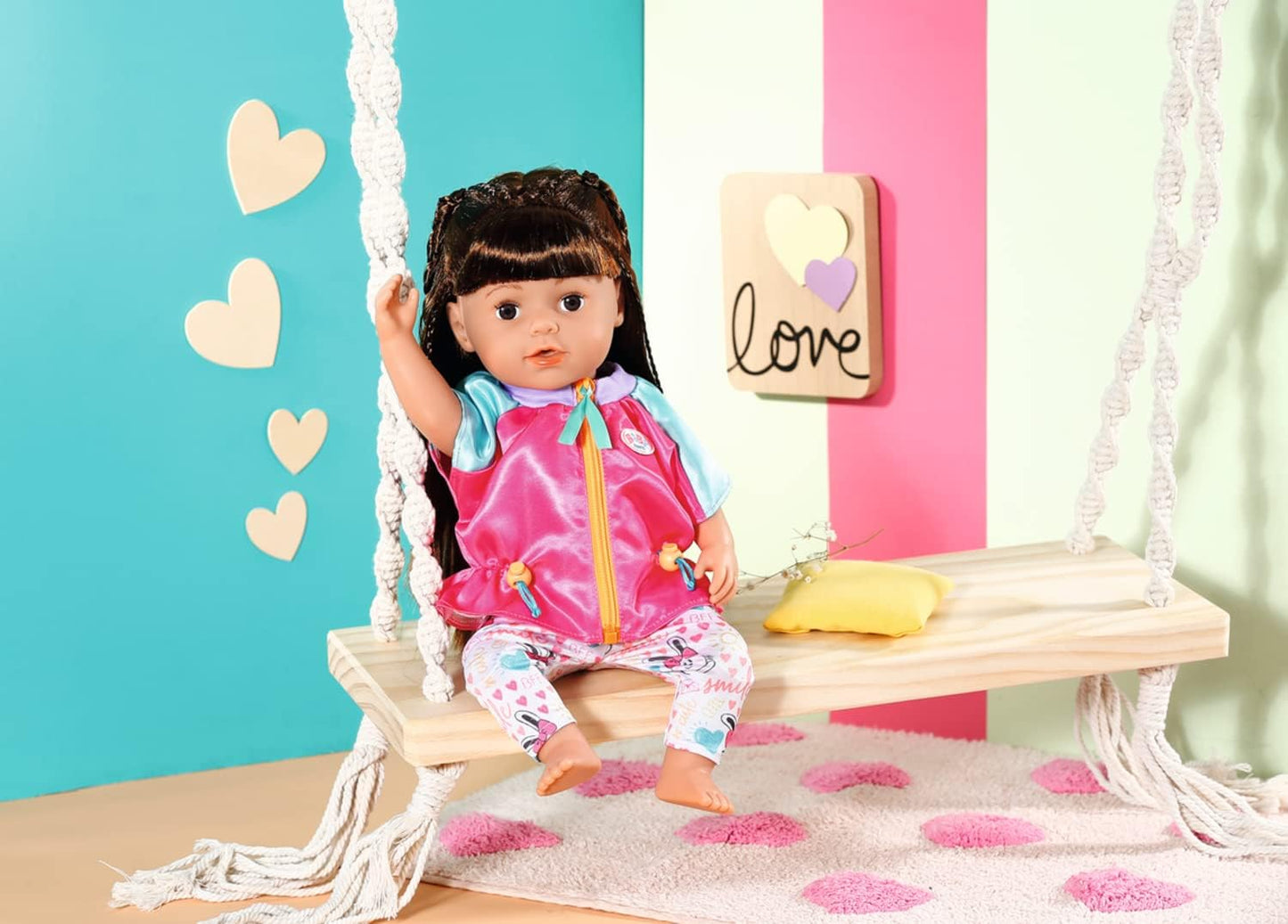 BABY Born Casual Outfit Pink 833605 - High-quality Clothing for 43cm Dolls For Toddlers - Includes Jacket, Trousers & Clothing Hanger - Suitable from 3 Years