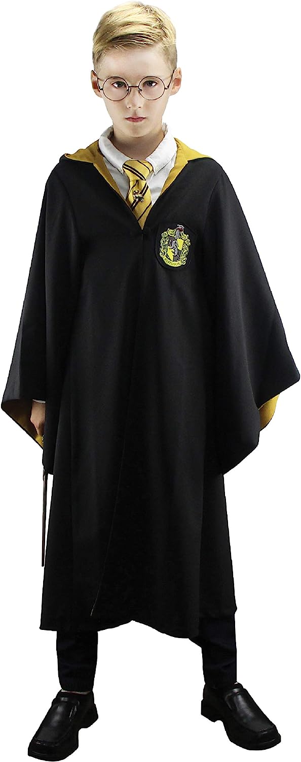 Cinereplicas Harry Potter - Hogwarts Robe - XS(Kids)/S/M/L/XL - Official License S Black & Yellow