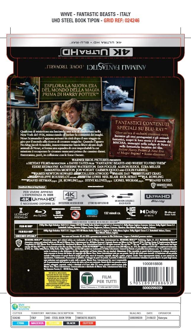 ANIMALI FANTASTICI E DOVE TROVARLI Steelbook (4K Ultra HD + Blu-Ray)