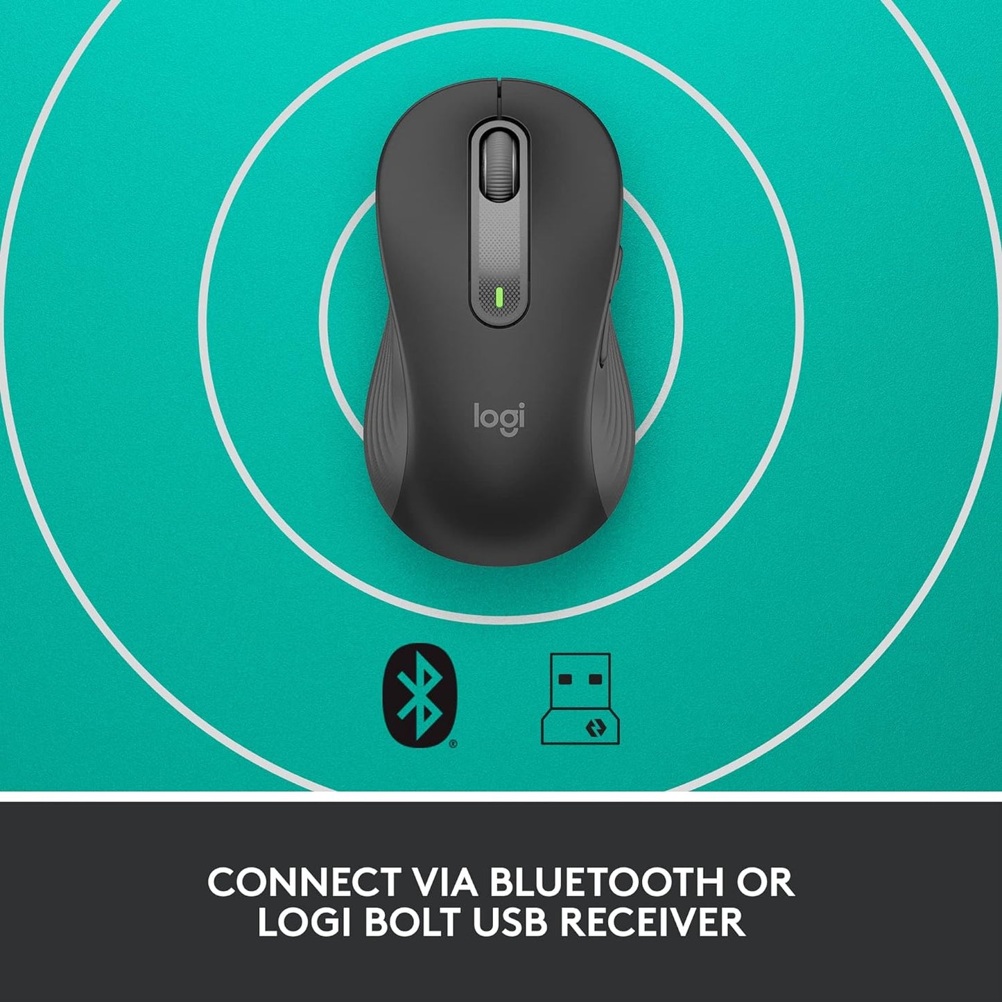 Logitech Signature M650 L Left Wireless Mouse - For Large Sized Left Hands, 2-Year Battery, Silent Clicks, Customisable Side Buttons, Bluetooth, for PC/Mac/Multi-Device/Chromebook - Grey
