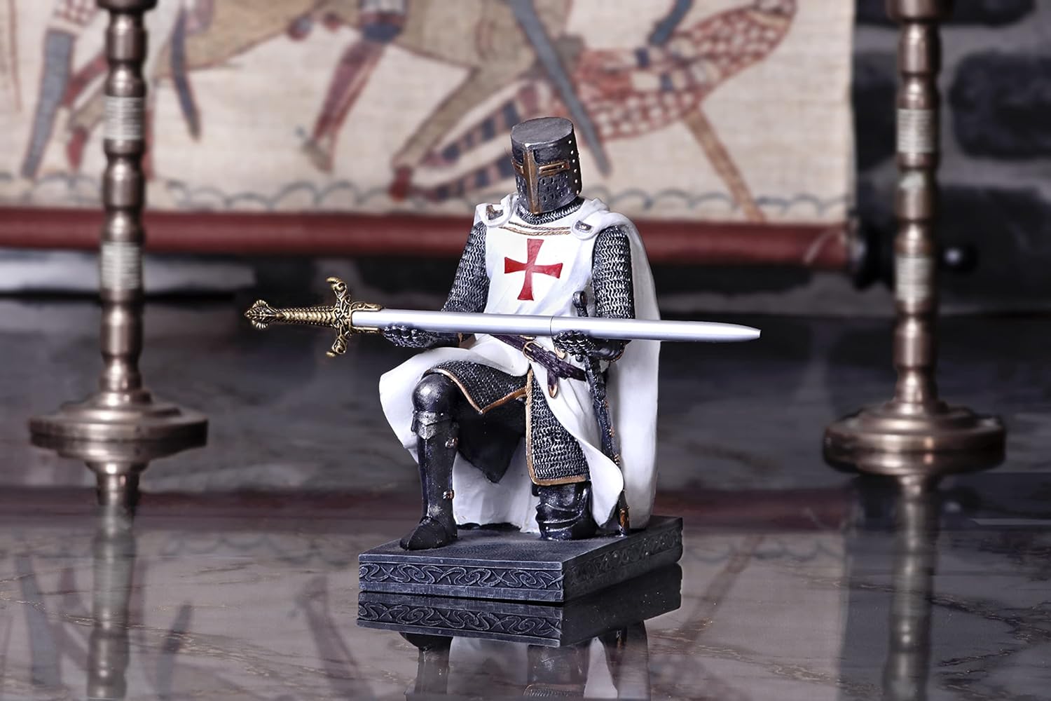 Nemesis Now Knight's Oath Pen Holder, Whilte, 16.8cm, White