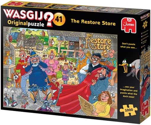 Jumbo, Wasgij Original 41 Restore Store!, Jigsaw for Adults, 1000 piece puzzle &, Wasgij Original 40, 25th Anniversary Garden Party, Jigsaw Puzzles for Adults, 2 x 1000 piece + Wasgij Original 40