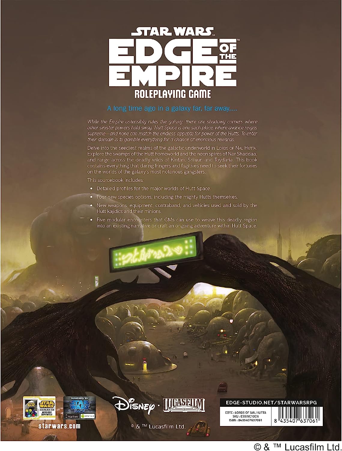 EDGE Studio Star Wars Edge of The Empire Lords of Nal Hutta SOURCEBOOK | Roleplaying Game | Strategy Game for Adults and Kids | Ages 10+ | 3-5 Players | Average Playtime 1 Hour | Made