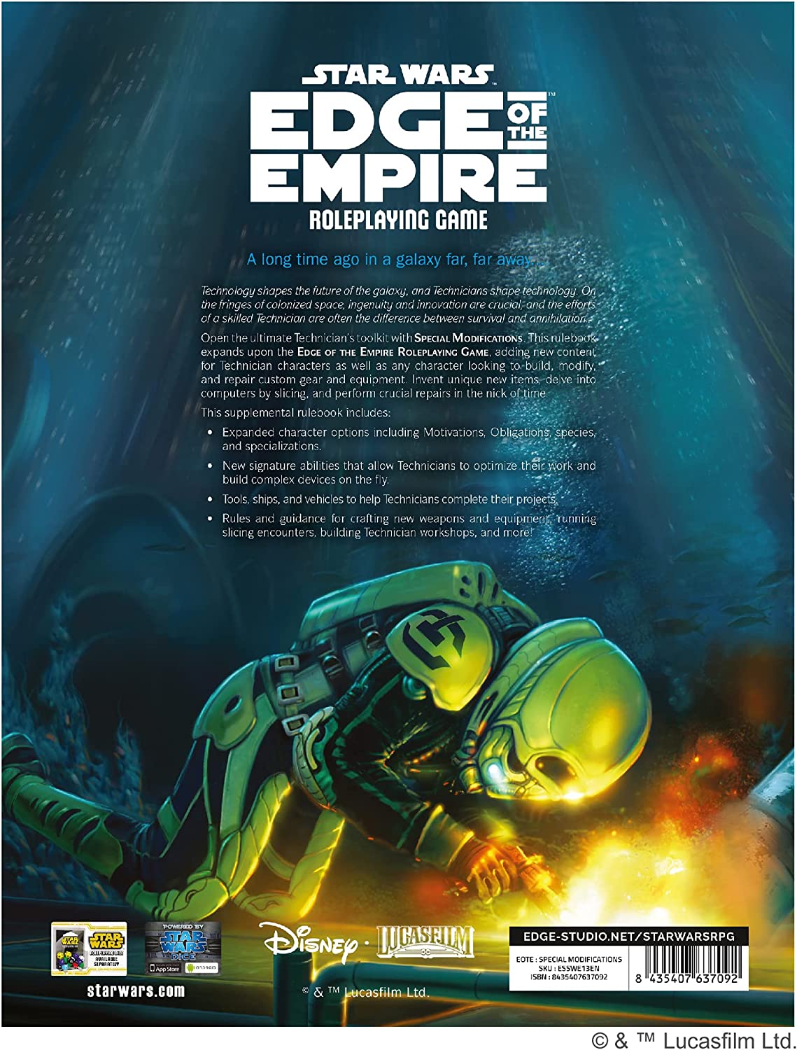EDGE Studio Star Wars Edge of The Empire Special Modifications SOURCEBOOK | Roleplaying Game | Strategy Game for Adults and Kids | Ages 10+ | 3-5 Players | Avg. Playtime 1 Hour | Made