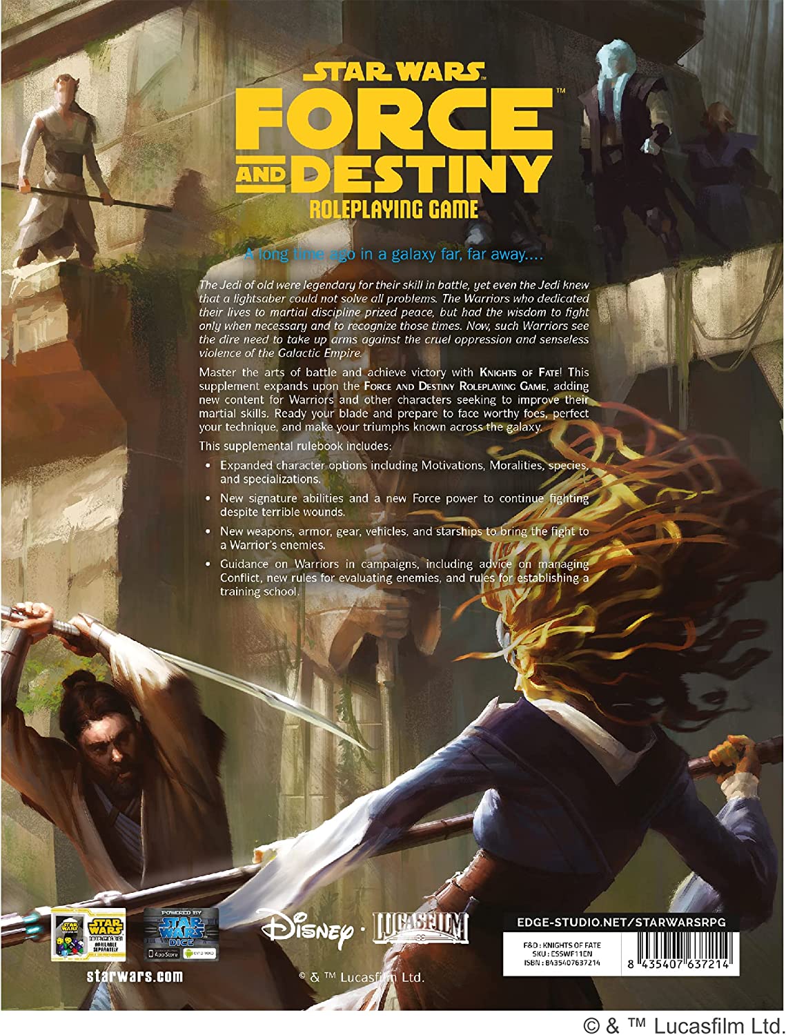 EDGE Studio Star Wars Force and Destiny Game Knights of Fate Expansion Roleplaying Game Strategy Game for Adults and Kids Ages 10+ 2-8 Players Average Playtime 1 Hour Made