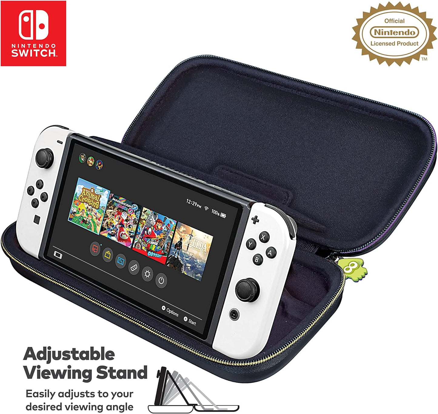 Game Traveler Splatoon 3 - Custodia Switch Ufficiale Nintendo Morbido Nero per Nintendo Switch