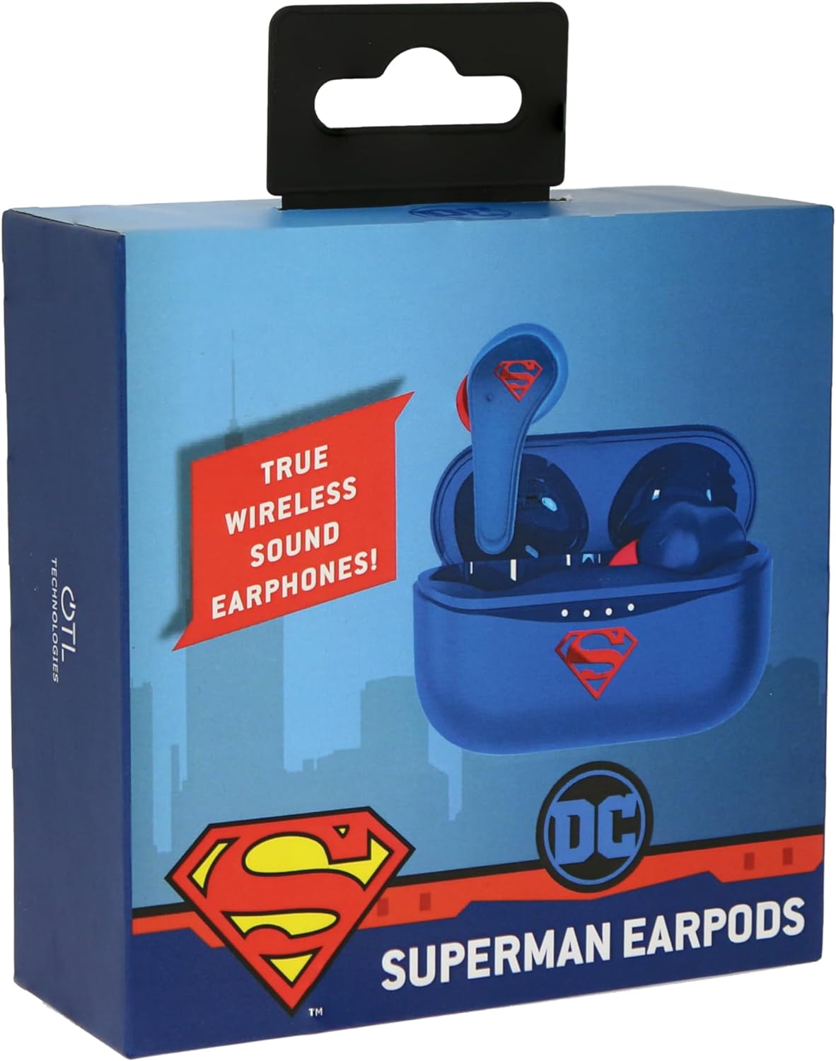 OTL Technologieën Draadloze Bluetooth V5.0 Superman kinderhoofdtelefoon met oplaadbox.