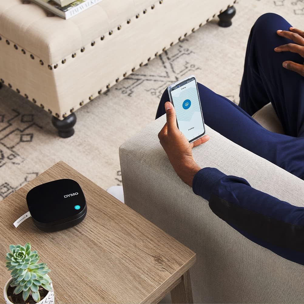 Dymo LetraTag 200B Bluetooth Label Maker | Compact Label Printer | Connects Through Bluetooth Wireless Technology to iOS and Android | Includes 1 White Paper Label Tape