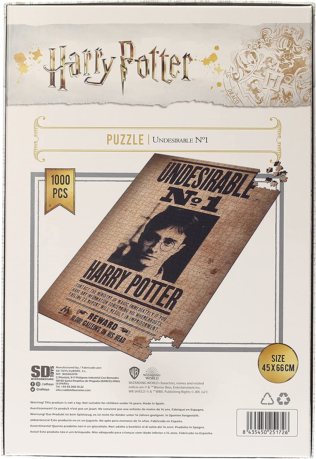REDSTRING-SDTWRN25172 Does Not Apply Puzzle Harry Potter Indeseable Nº1 1000 Piezas, Multicolor, único (RS531132