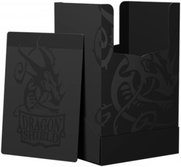 Arcane Tinmen Dragon Shield Card Deck Box – Shell: Shadow Black/Black Durable & Sturdy TCG, OCG Storage Compatible with Pokemon Yugioh Commander MTG Magic: The Gathering Cards (AT-30724
