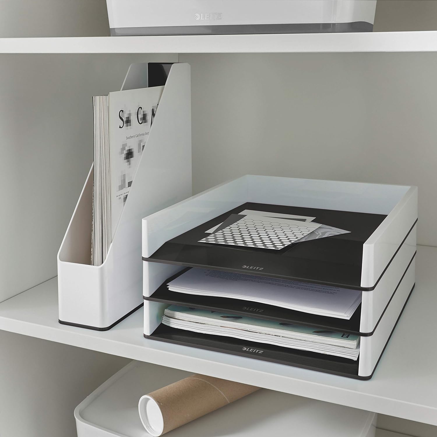 Leitz 53621095 Magazine File, A4, WOW Range, Dual Colour White/