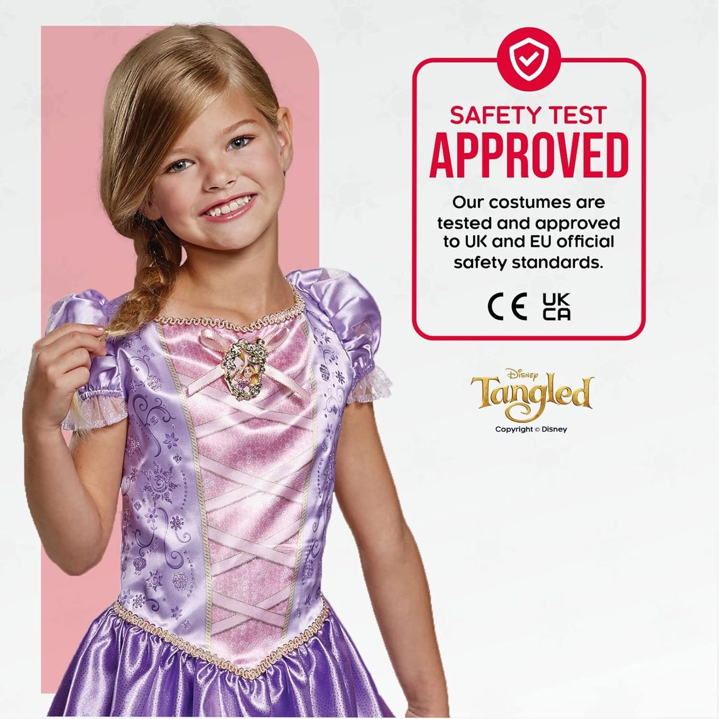 Disney Official Classic Rapunzel Dress Up for Girls, Rapunzel Costume Kids Fancy Dress, Tangled Dress Up for Girls Outfit, Princess Costumes for Girls, World Book Day Costumes for Girls
