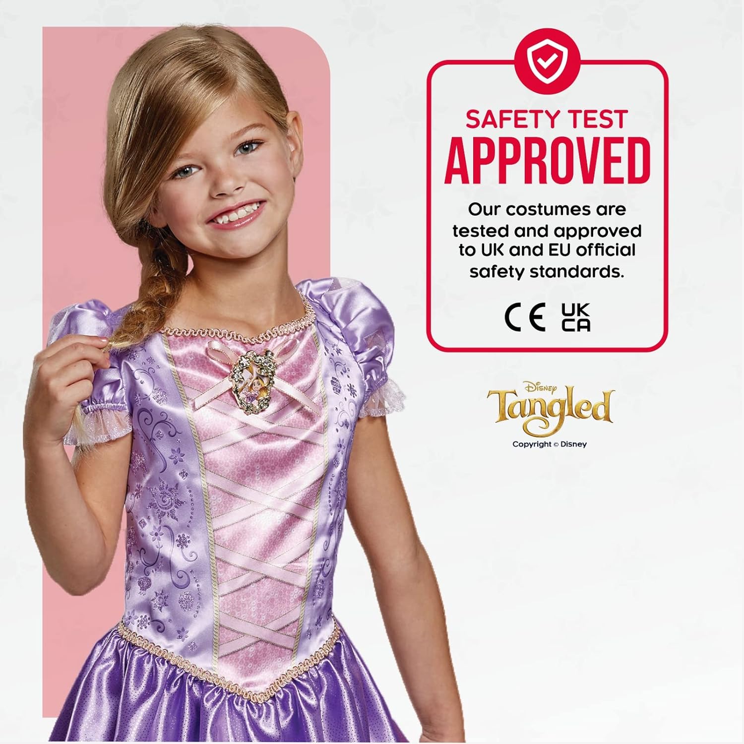 Disney Official Classic Rapunzel Dress Up for Girls, Rapunzel Costume Kids Fancy Dress, Tangled Dress Up for Girls Outfit, Princess Costumes for Girls, World Book Day Costumes for Girls