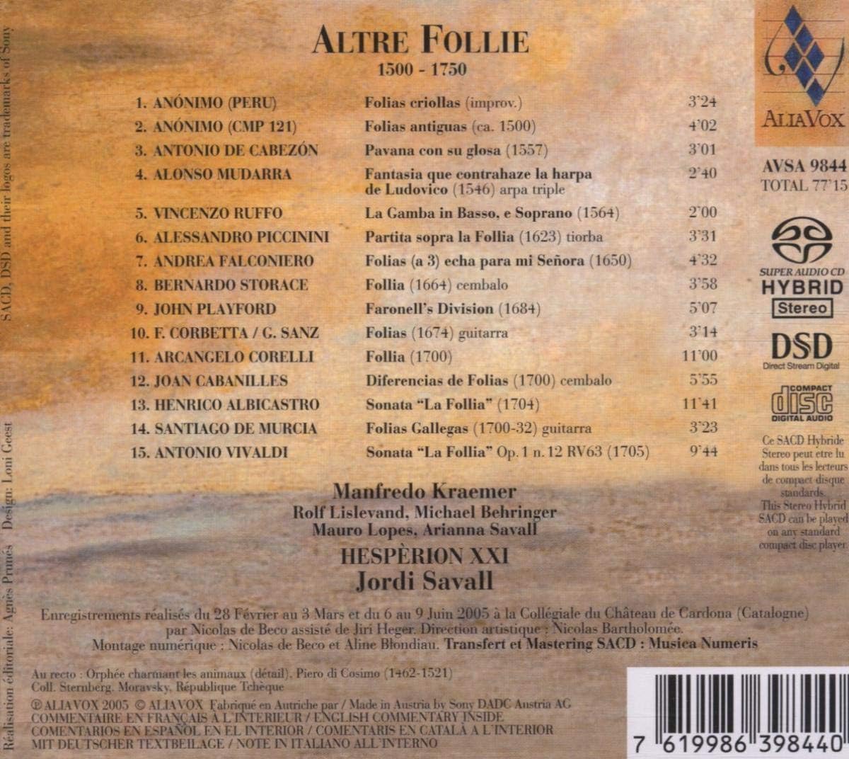 Altre Follie 1500 - 1750 (Savall, Hesperion Xxi)