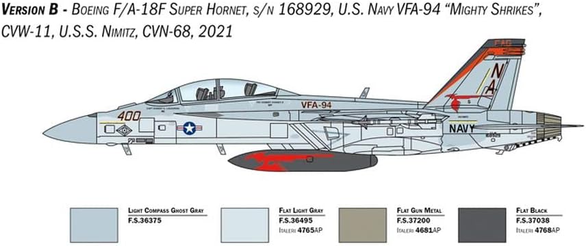Italeri -2823 F/A-18F Super Hornet US Navy Special Colors, 1:48 Scale, Model Kit, Plastic Modeling, IT2823