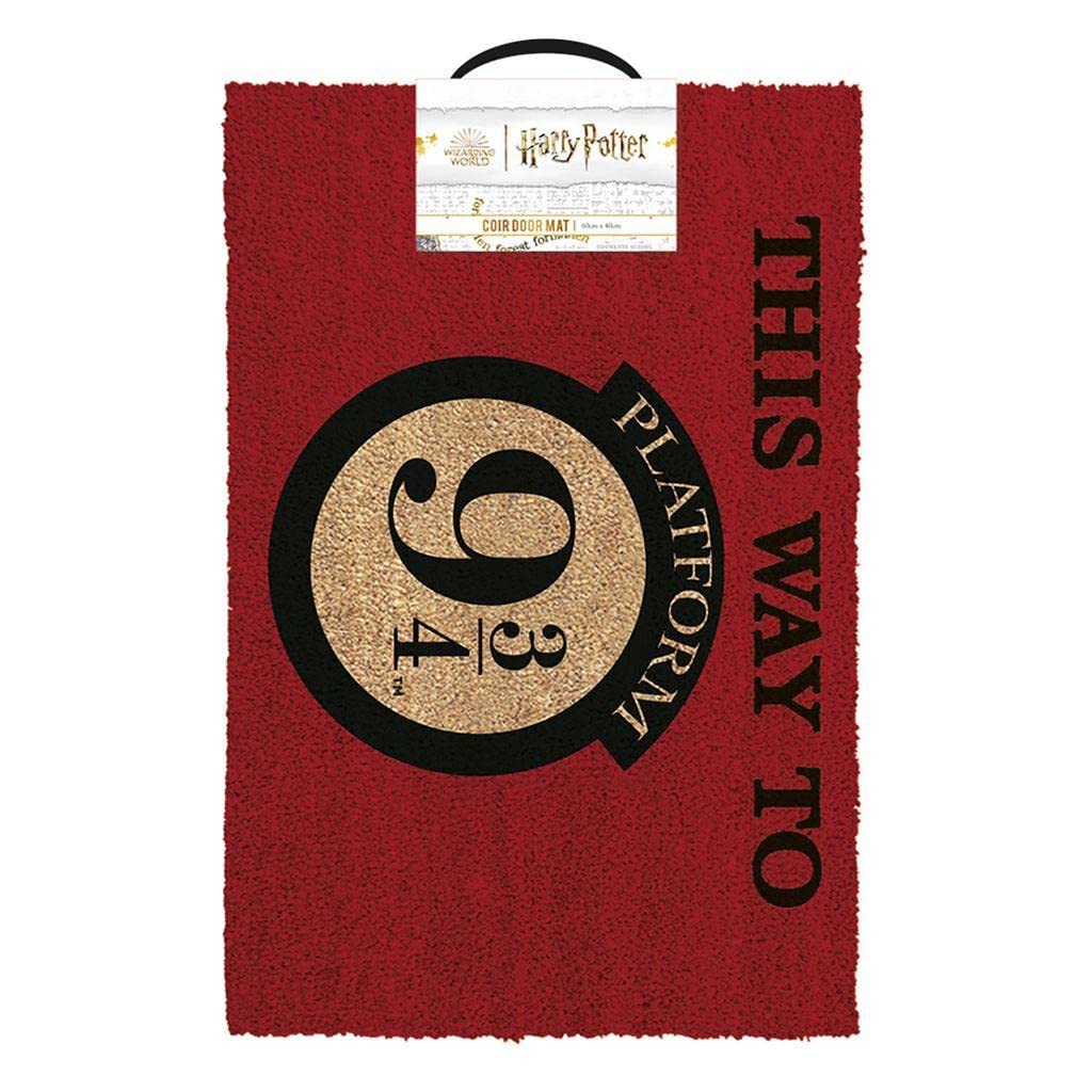 Harry Potter Coir Platform 9 3/4 Door Mat (40cm x 1.5cm x 60cm) (Red/Gold/Black