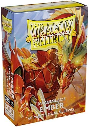 Arcane Tinmen Dragon Shield Matte Japanese Dual Ember Alaria Card Sleeves, 100 CT, MTG & Pokemon Compatible, PVC-free, 120 μm, Japanese Size 59x86 mm