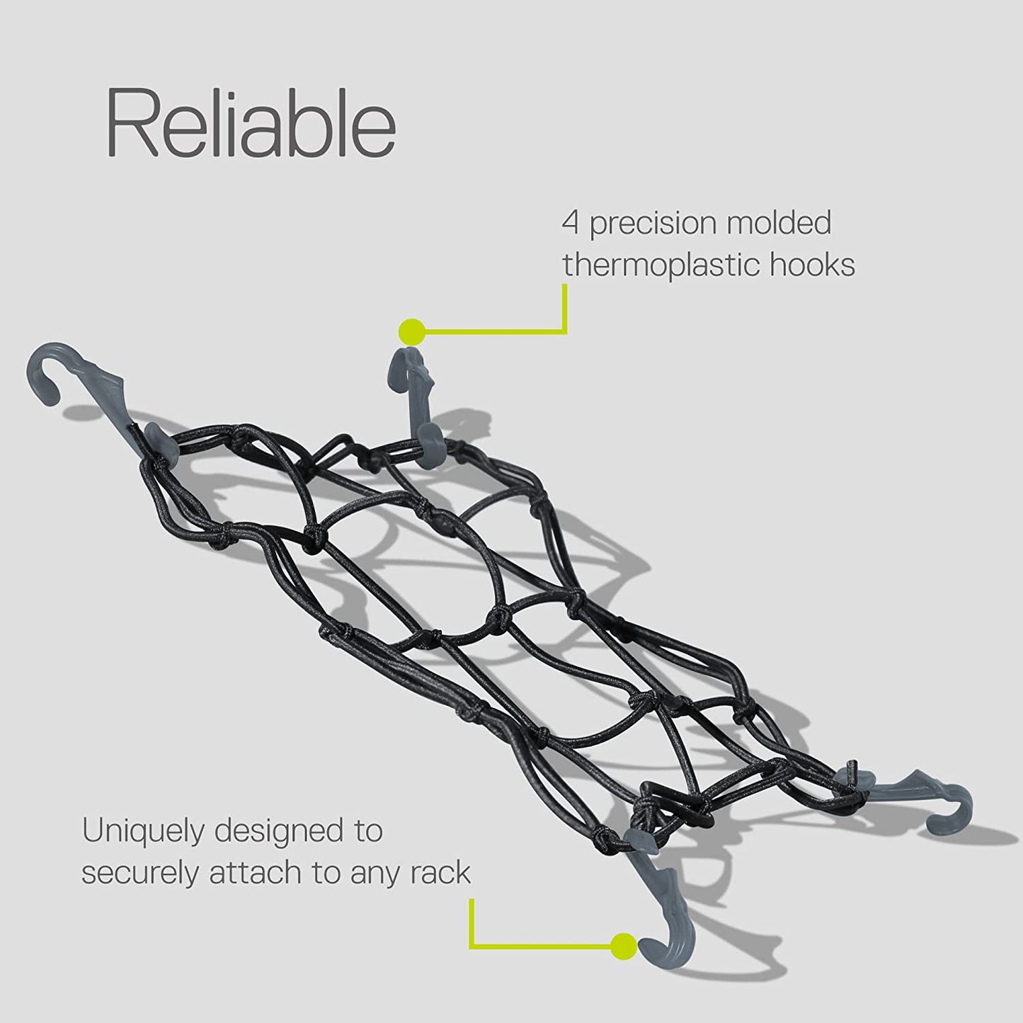 Delta Unisex Cargo Net with Hooks, Black