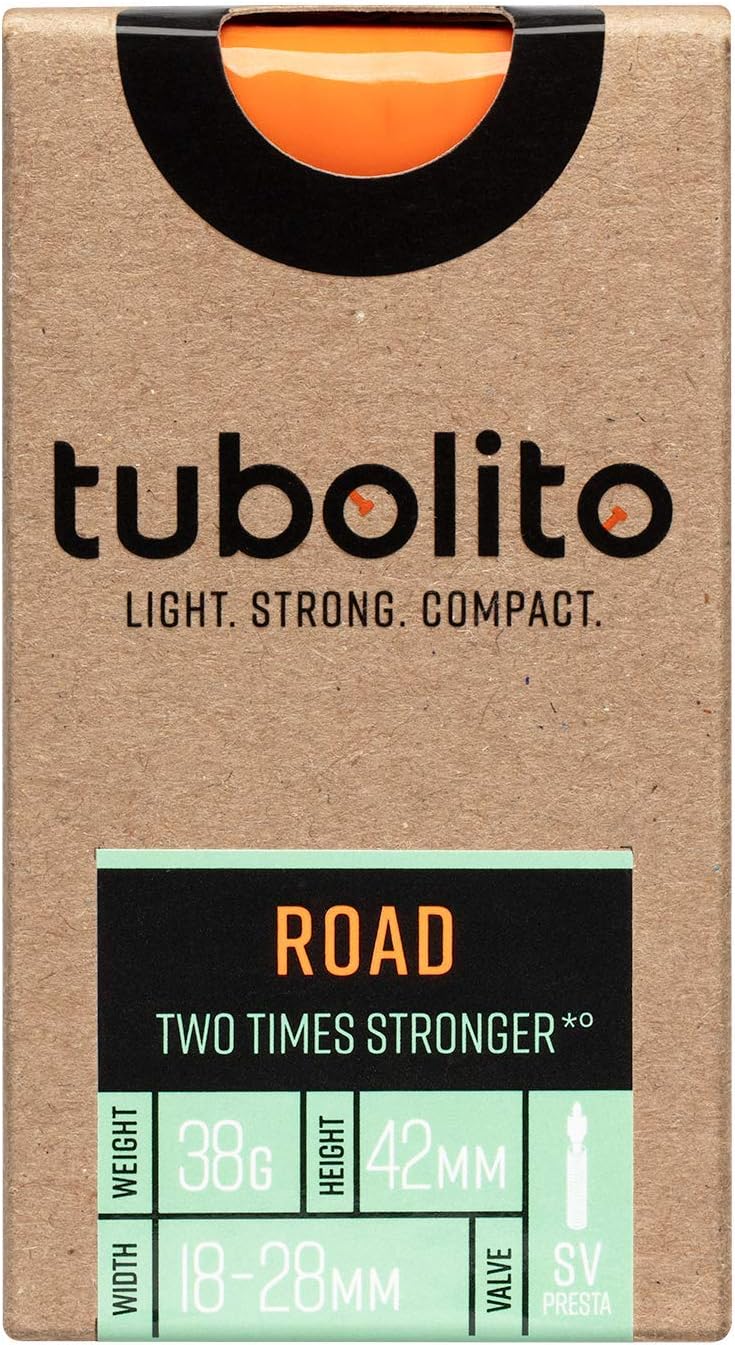 Tubolito - Road Tubo Lightweight Bike Inner Tube | Light, Strong, Compact, Durable, Puncture and Pinch Flat Protection | for Road, Gravel, Hybrid Bicycle | Presta Valve, for 700c 18 mm - 28 mm Tires