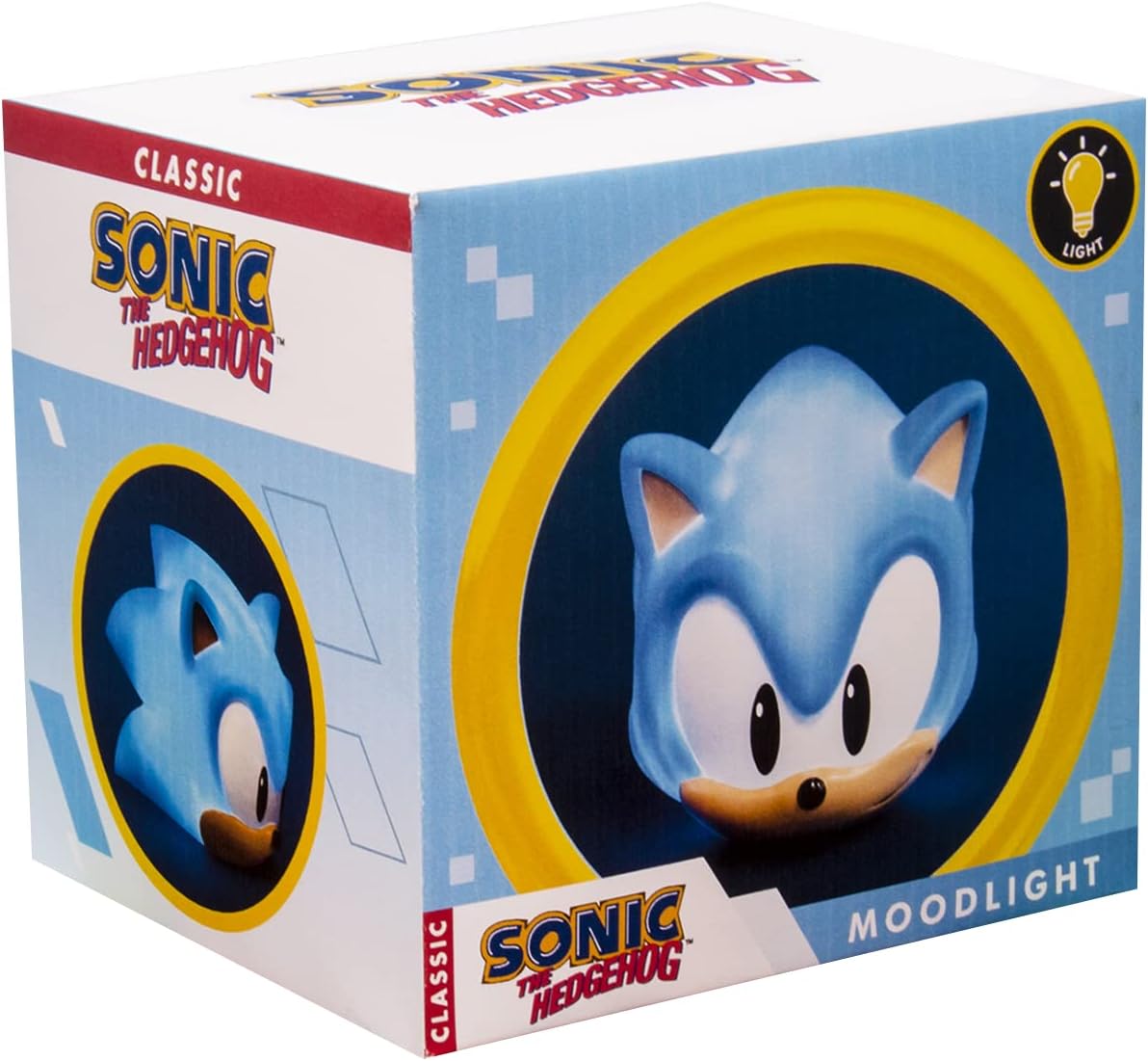 Fizz Creations Sonic The Hedgehog 3D Shaped Mood Light. Bedroom Night Light. Soft Glow Lamp. Detailed 3D Sonic Head Shape. Officially Licensed Sonic The Hedgehog Merchandise Retro Gaming Light.