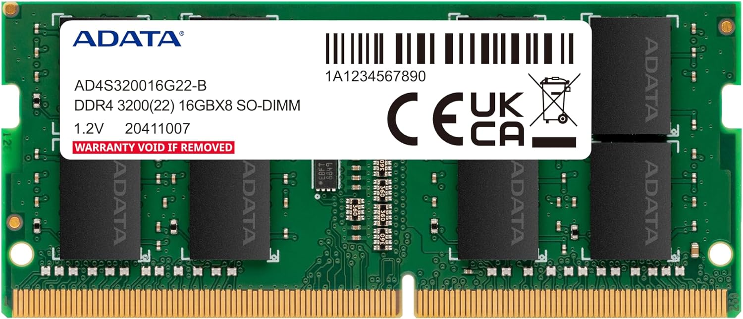 ADATA Premier 16GB, DDR4, 3200MHz (PC4-25600), CL22, SODIMM Memory, 2048x8