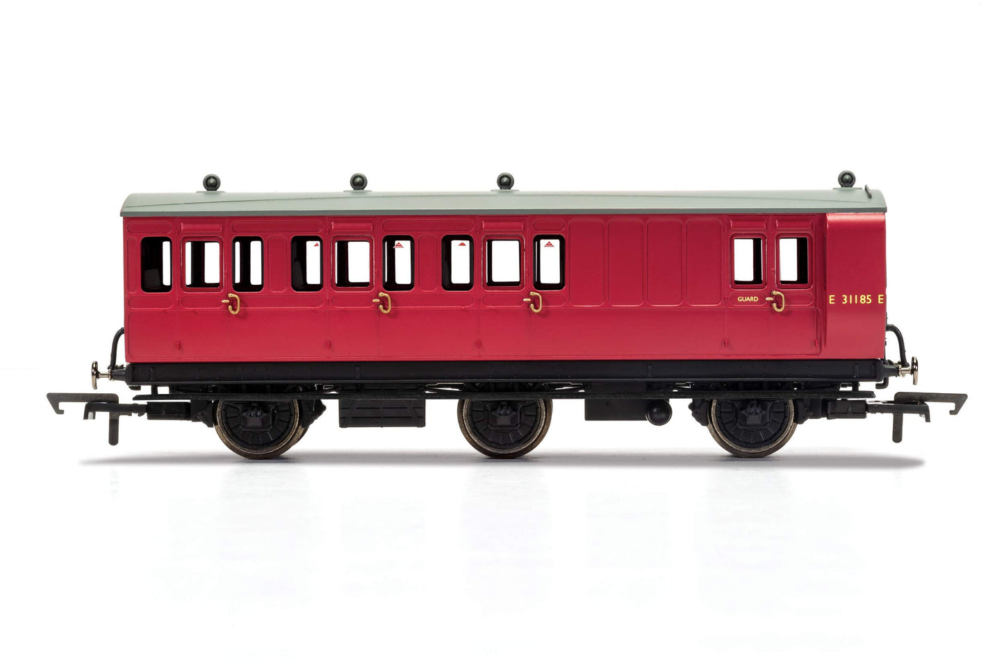 Hornby BR, 6 Wheel Coach, Brake 3rd Class, Fitted Lights, E31185 - Era 4