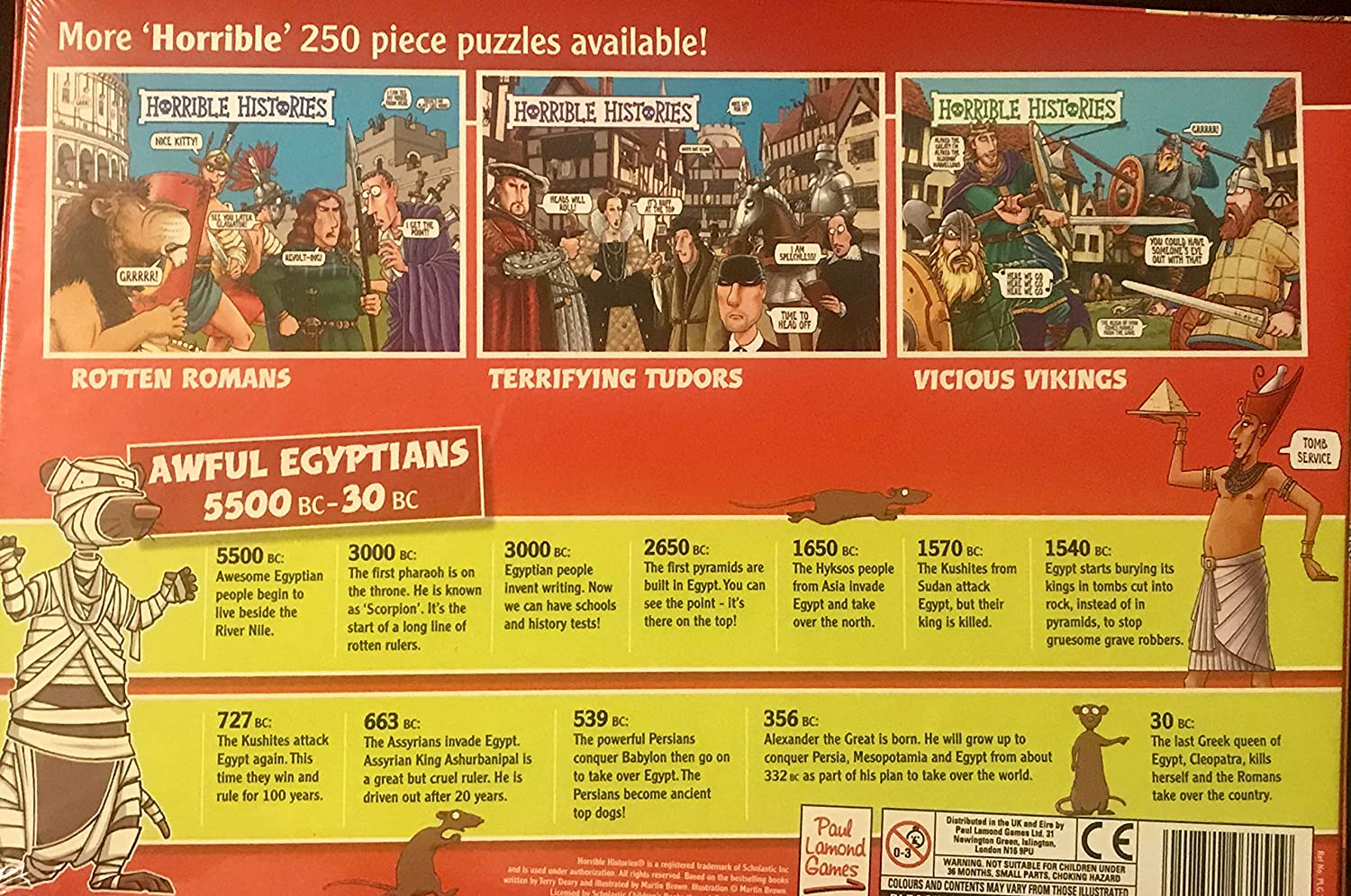 Paul Lamond PLG 7255 Horrible Histories Awful Egyptians 250 Piece Puzzle, Red