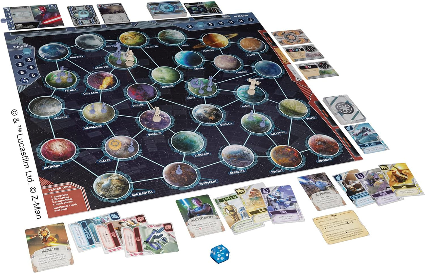Z-Man Games Man Games Pandemic: Star Wars: The Clone Wars Board Game Ages 14+ 1-5 Players 60 Minutes Playing Time, ZM7126