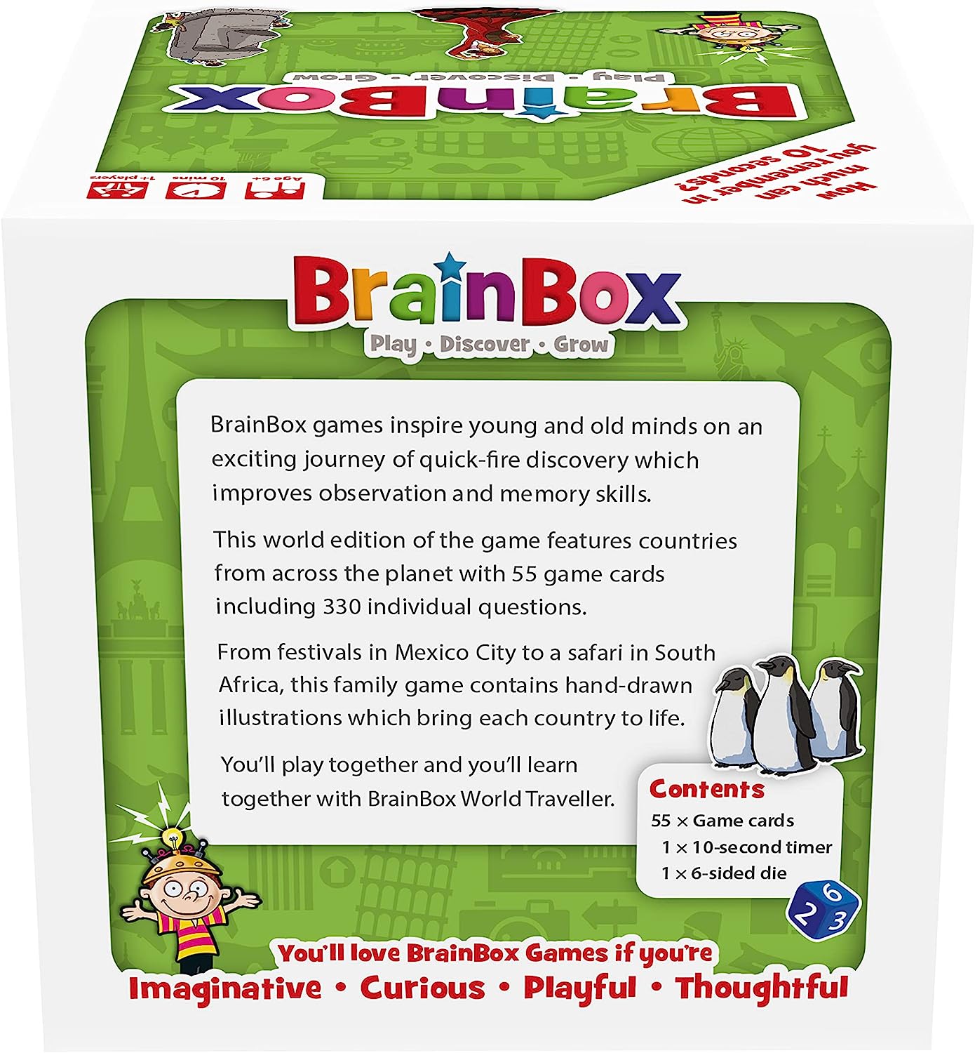 Brainbox World Traveller (Refresh 2022) Card Game Ages 6+ 1+ Players 10 Minutes Playing Time, GREG124437