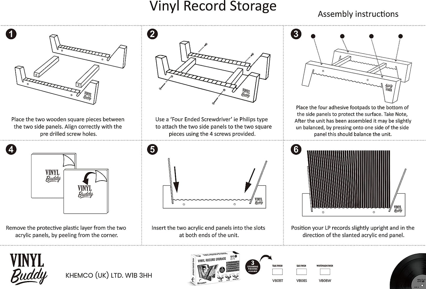 Vinyl Buddy Vinyl Record Storage Oak Finish
