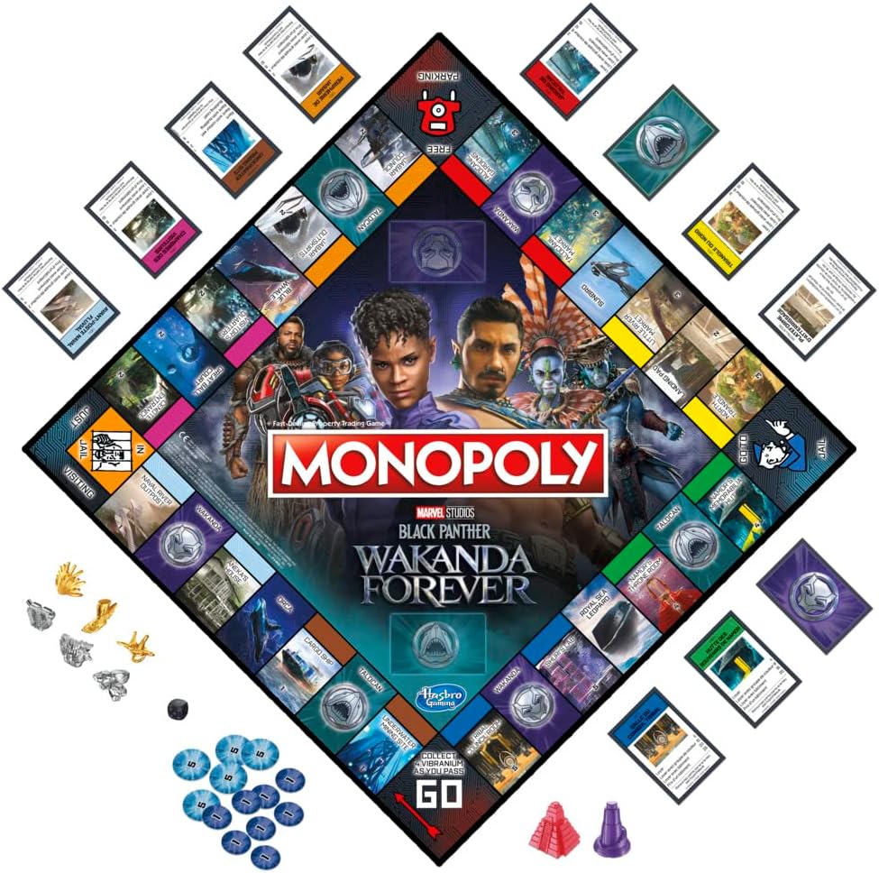 Hasbro Gaming Monopoly: Marvel Studios' Black Panther: Wakanda Forever Edition Board Game for Families and Kids Ages 8+, Game for 2-6 Players