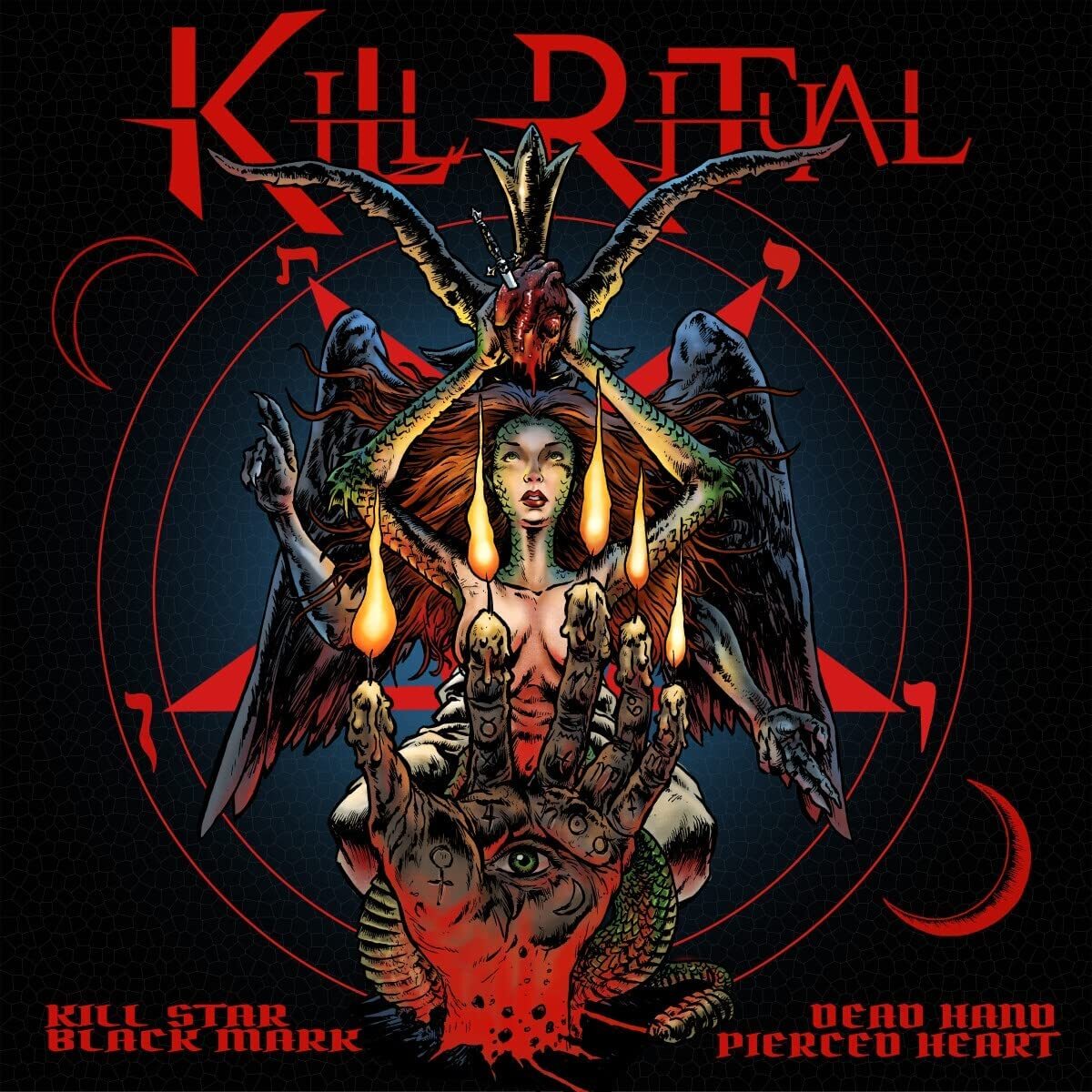 Kill Star Black Heart Dead Hand Pierced Heart
