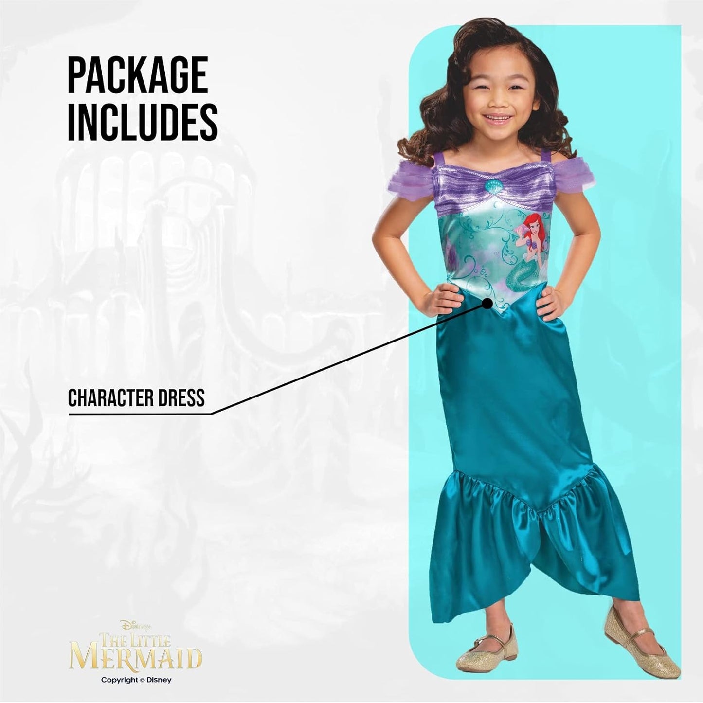 Disney Ufficiale Standard Deguisement Ariel La Sirenetta Pesce, Vestito Ariel La Sirenetta, Deguisement Sirene Ragazza, Costume Principessa Arielle Bambino Carnevale Mardi Grasso