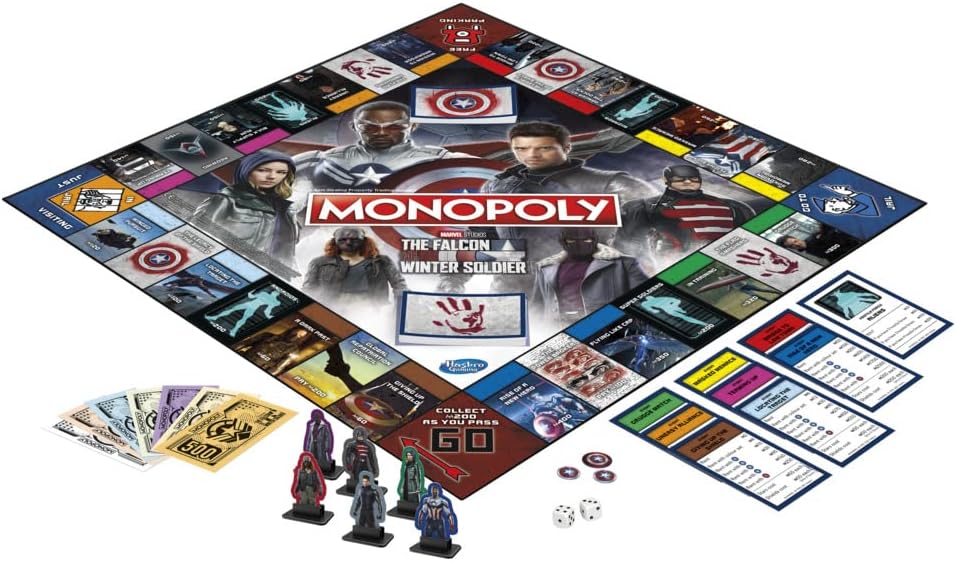 Monopoly: Marvel Studios' The Falcon and the Winter Soldier Edition Board Game for 2-6 Players for Ages 14 and Up, Multicolor