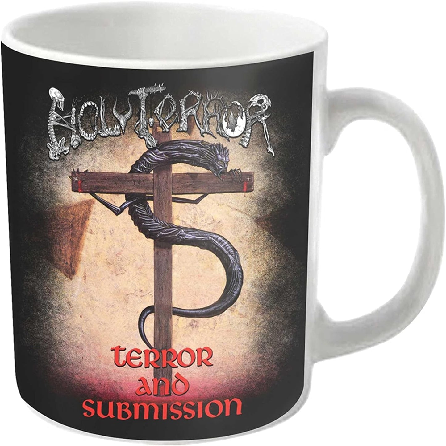 Holy Terror Mug Terror and Submission Band Logo Official White Boxed One Size
