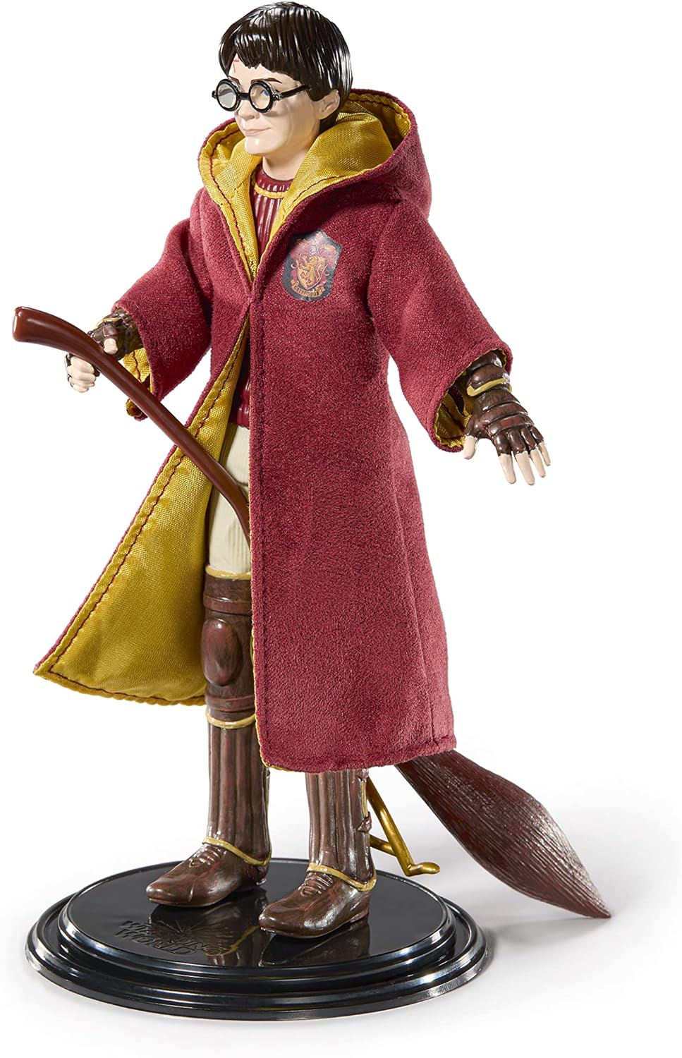 BendyFigs The Noble Collection Harry Potter - Harry Potter Quidditch - Noble Toys 16cm Bendable Posable Collectible Doll Figure With Stand and Mini Accessory