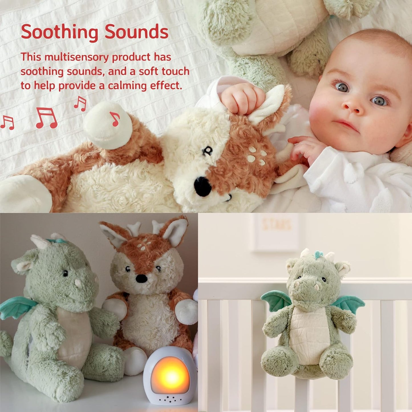 Cloud b Soothing Sound Machine | Cuddly Stuffed Animal | Record Parent Voice | 4 White Noises and 4 Lullabies | Auto-Shutoff | LoveLight