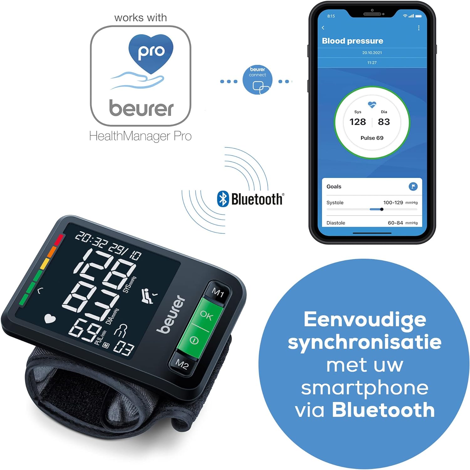 Beurer - Bc 87 Blood Pressure Monitor Wrist Bluetooth - 5 Years Warranty