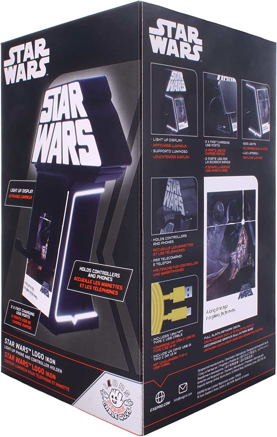 Cable Guys Ikon Charging Stand - Star Wars Gaming Accessories Holder & Phone Holder for Most Controllers (Xbox, Play Station, Nintendo Switch) & Phone