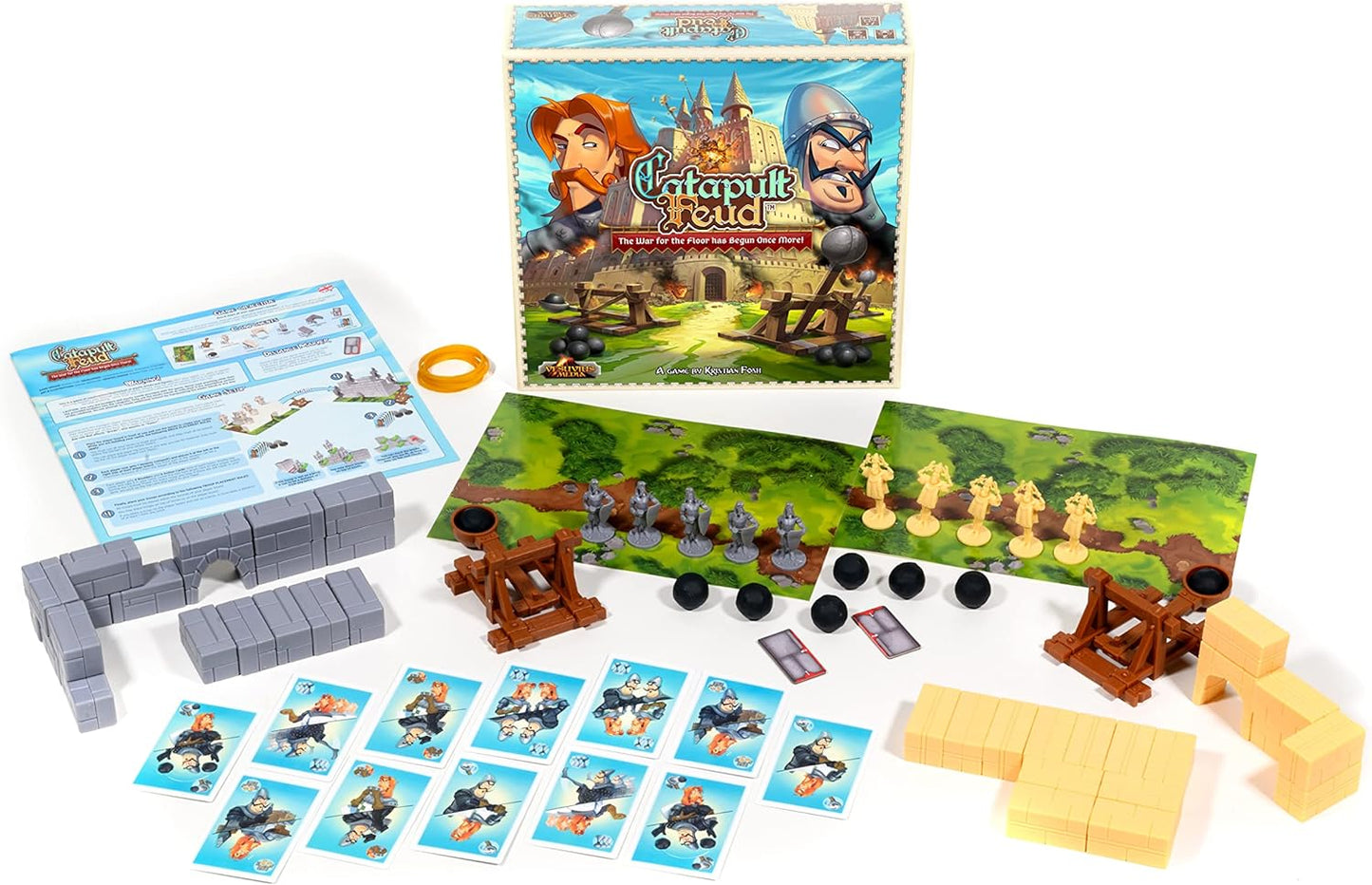 Vesuvius Media | Catapult Feud | Board Game | Ages 7+ | 2 Players | 30-45 Minutes Playing Time