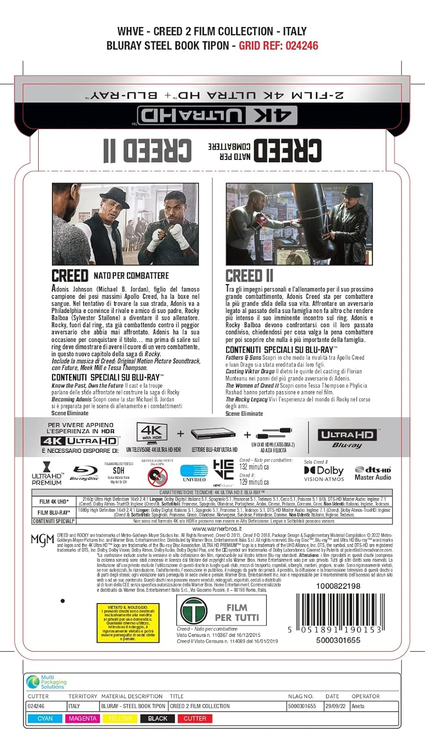 CREED 1 + CREED 2 - STEELBOOK (4K Ultra HD + Blu-Ray)